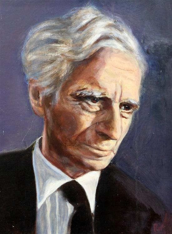 Rex Giles Portrait of Bertram Russell, titled No.2 Philosopher, 14.75 x 11.25in.